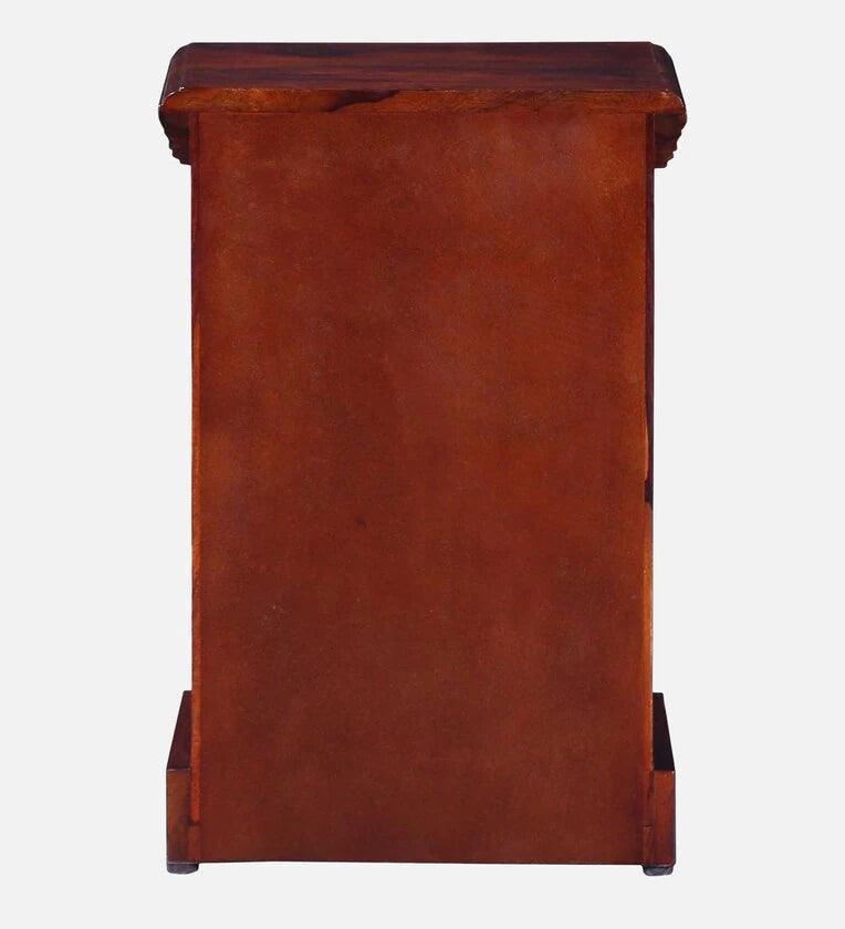 Sheesham Wood Lhs Bedside Table In Scratch Resistant Honey Oak Finish With Drawers - Ouch Cart