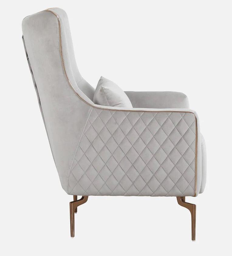 Velvet 1 Seater Sofa In Peach Colour - Ouch Cart | Armchair | Wingchair