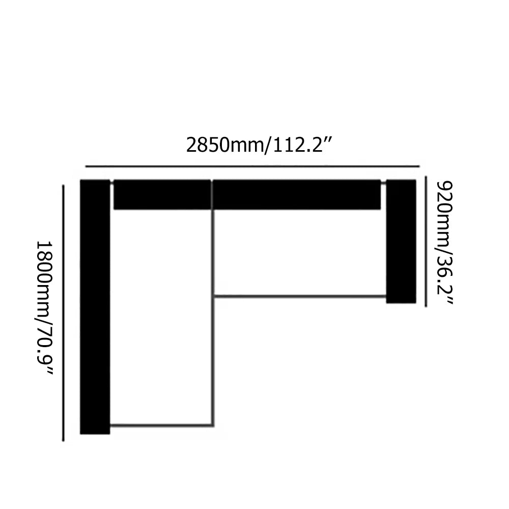 Modern L-Shaped Sectional Sofa | Luxury Upholstered Corner Couch with Cushions | Contemporary Living Room Sofa Ouch Cart