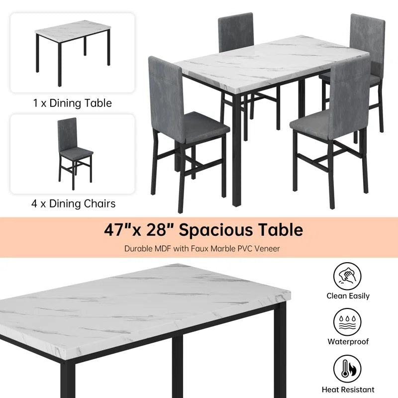 Piece Dining Set with Velvet Upholstered Dining Chairs - Ouch Cart