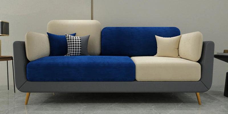 Velvet 3 Seater Sofa in Green & Beige Colour - Ouch Cart