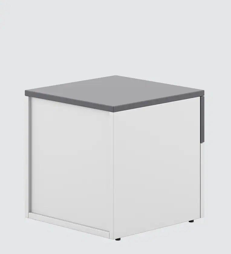 Bedside Table in Grey & Frosty White Finish with Drawers - Ouch Cart