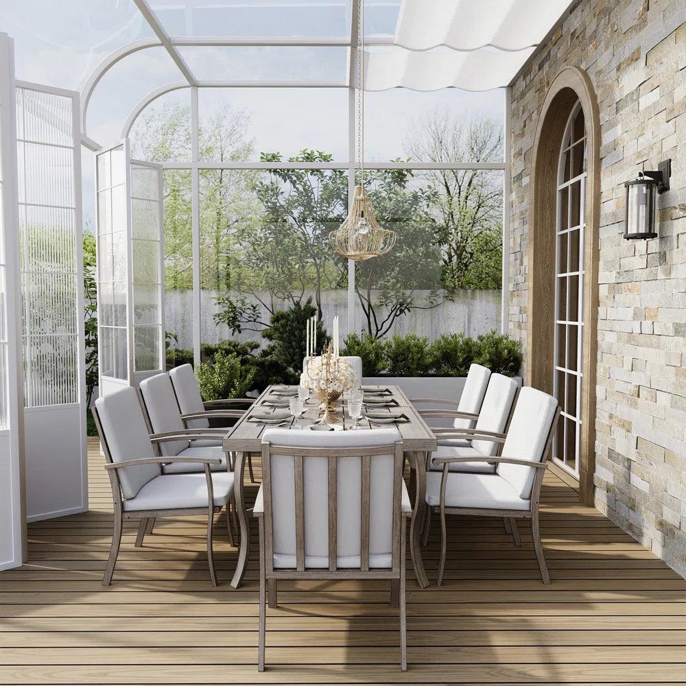 8 - Person Rectangular Outdoor Dining Set with Cushions - Ouch Cart