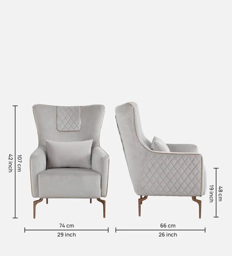 Velvet 1 Seater Sofa In Peach Colour - Ouch Cart
