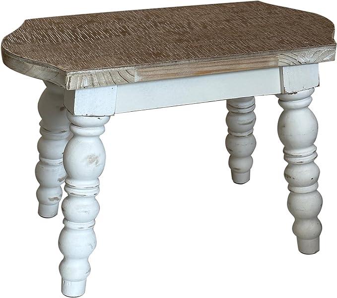 Bathroom Stool Wood Foot Stool for Adults Kids, Bedside Step Planter Stool for Kitchen - Ouch Cart