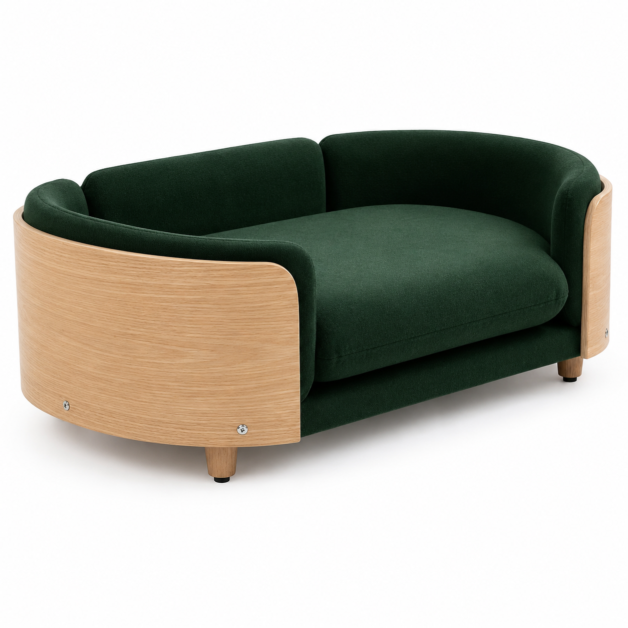 Modern Luxury Wooden Dog Sofa Bed with Soft Cushion | Premium Pet Couch for Medium & Large Dogs