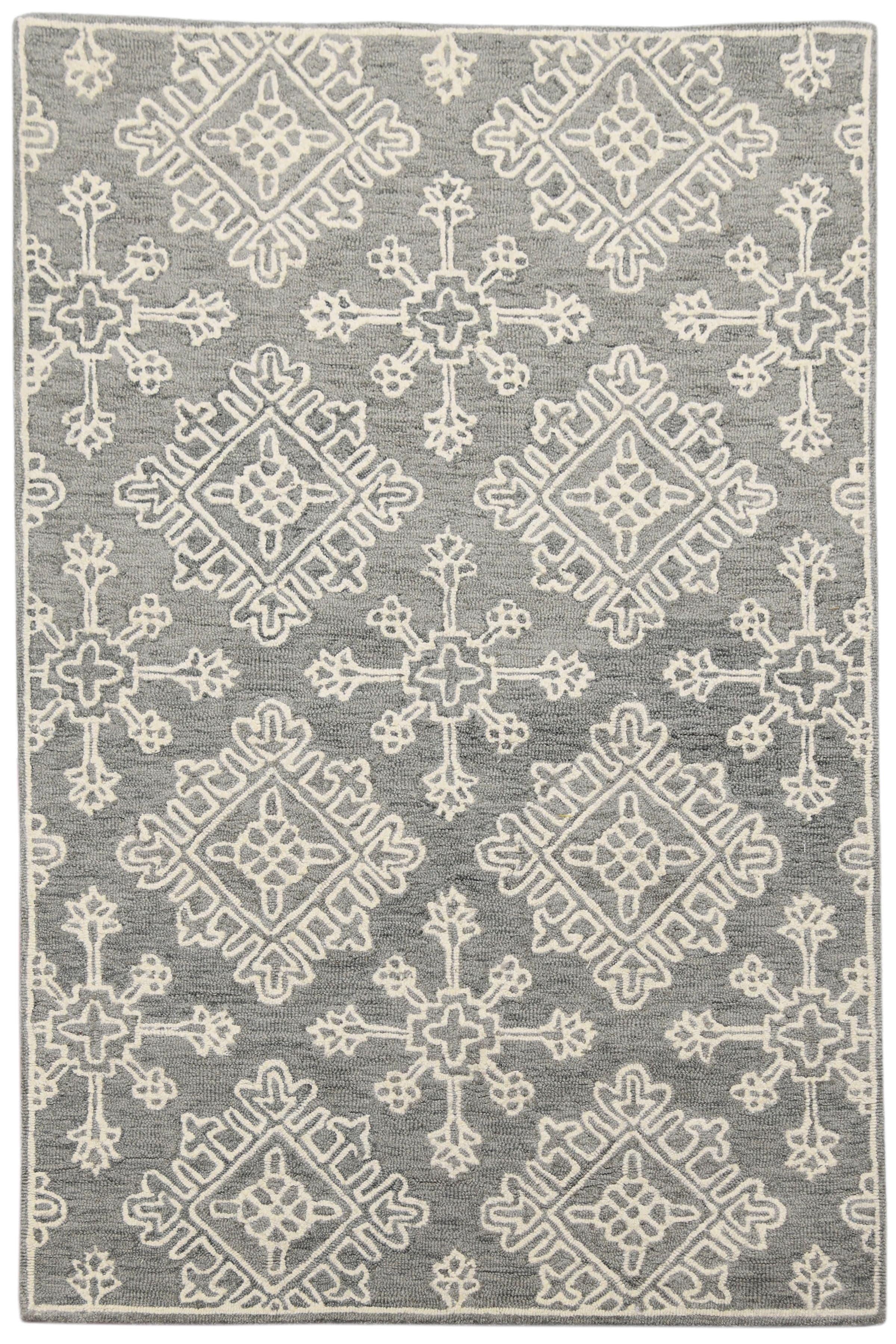 Shale Gray Wool Boston 4x6 Feet Hand-Tufted Carpet - Rug - Ouch Cart