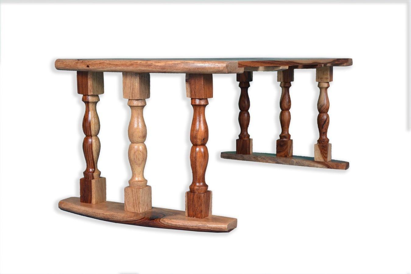 Sheesham Wood Breakfast Table | Laptop Table - Natural Finish - Ouch Cart