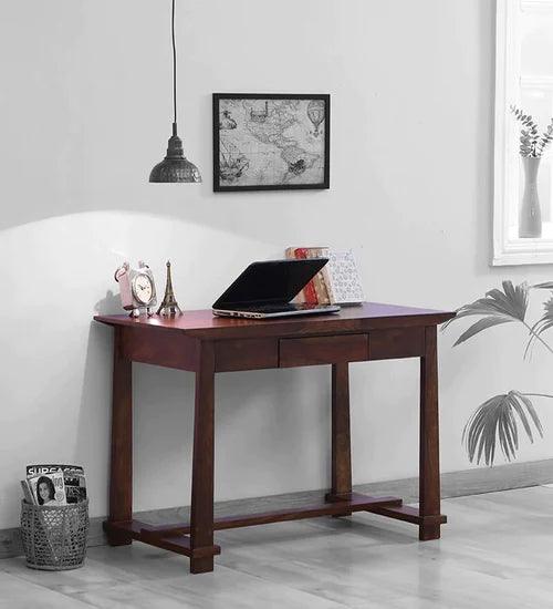 Isla Solid Wood Writing Table In Honey oak Finish - Ouch Cart