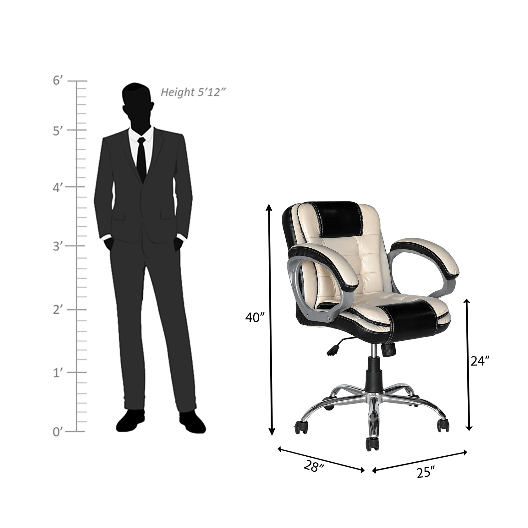 Aero Boss Chair In Beige and Black - Ouch Cart
