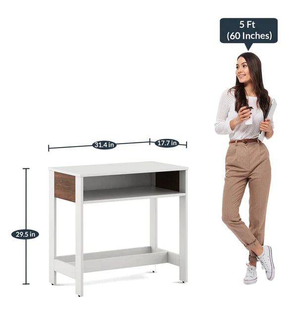 Simon Study Table in Frosty White Colour - Ouch Cart