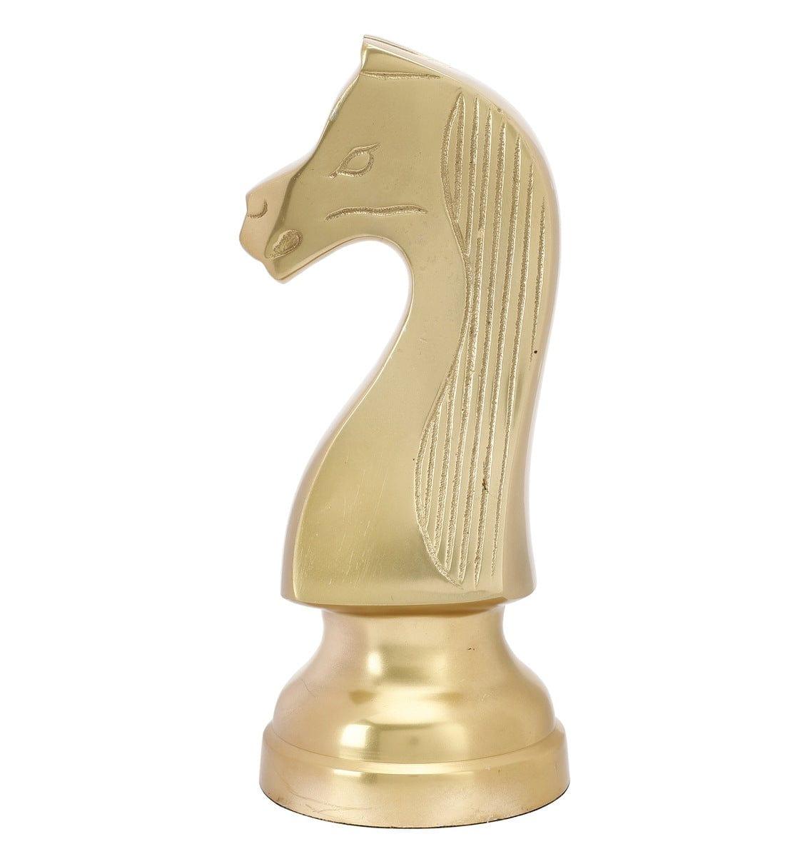 Chess Horse Gold Showpiece, - Ouch Cart