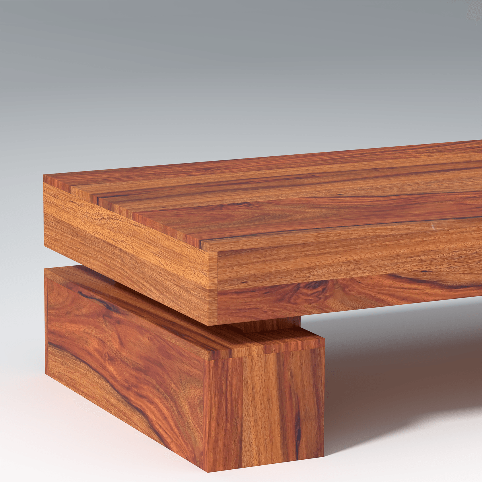 Kaffee Sheesham Wood Coffee Table In Light Reddish Honey Color - Ouch Cart