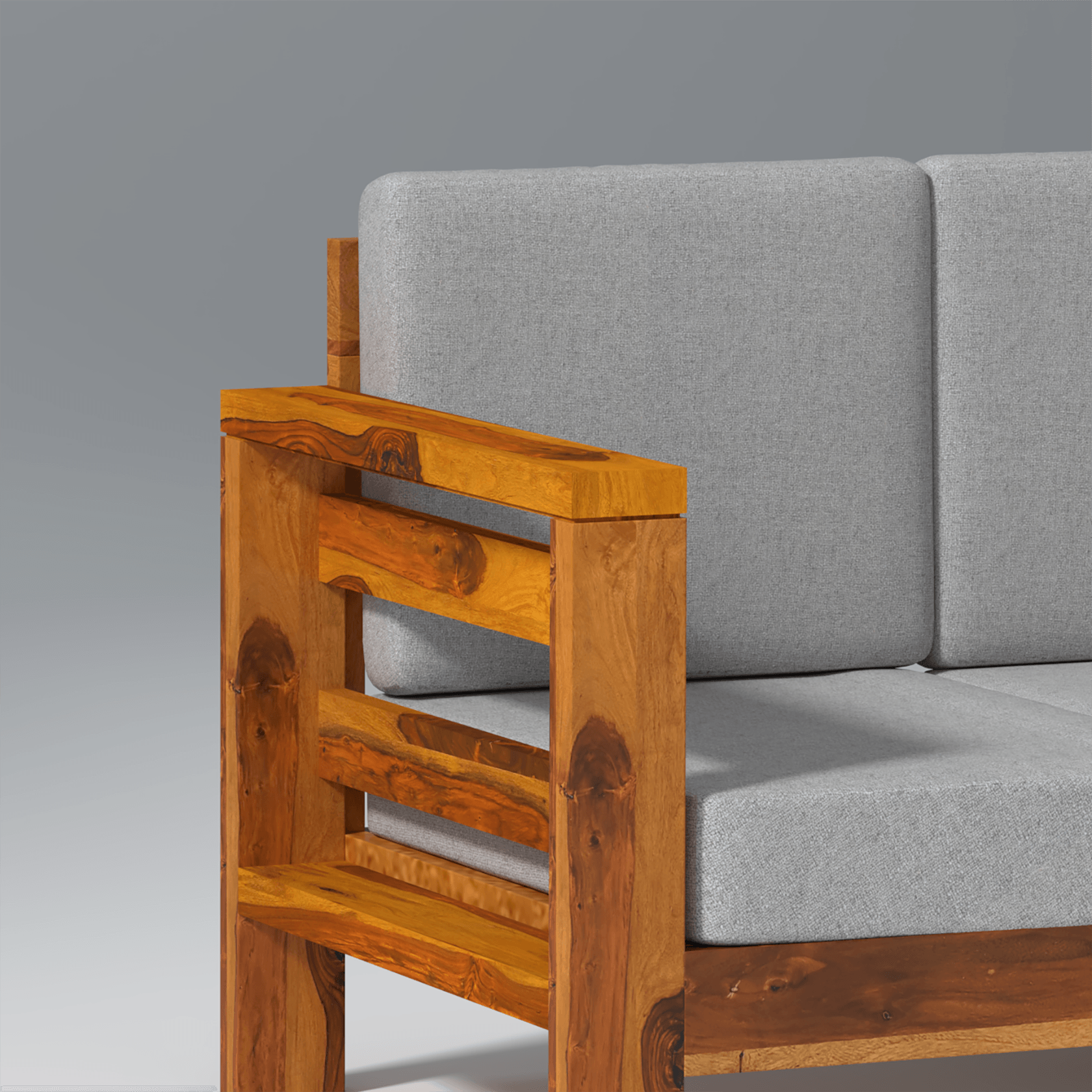 Eirini Elegance Sheesham Wood sofa In Light Honey Color - Ouch Cart