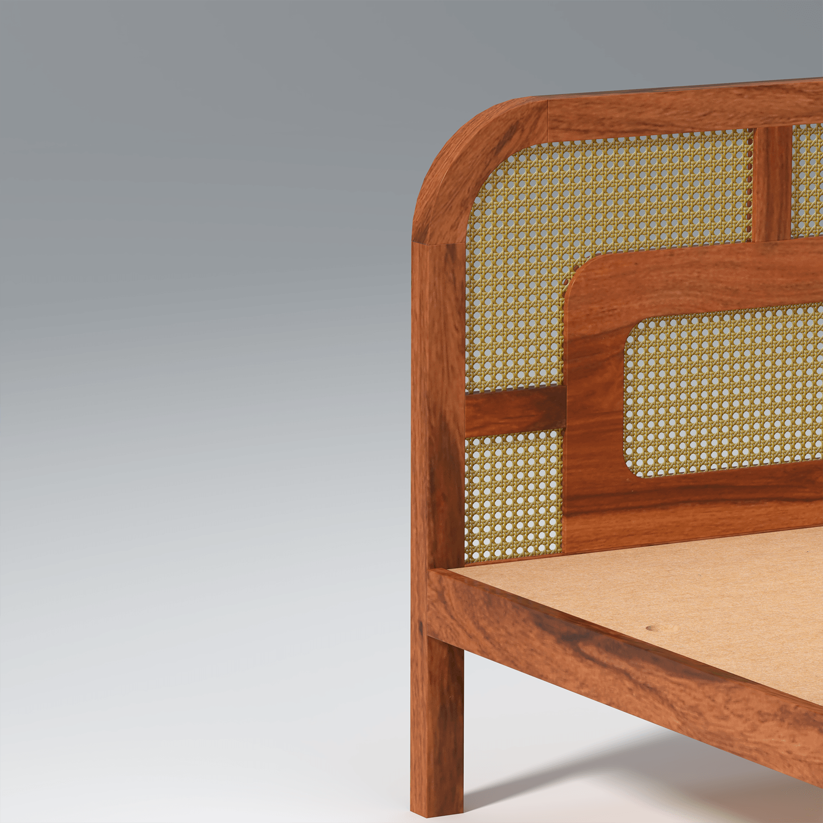 Zenitha Sheesham Wood Bed Without Storage in Maharani Colour - Ouch Cart