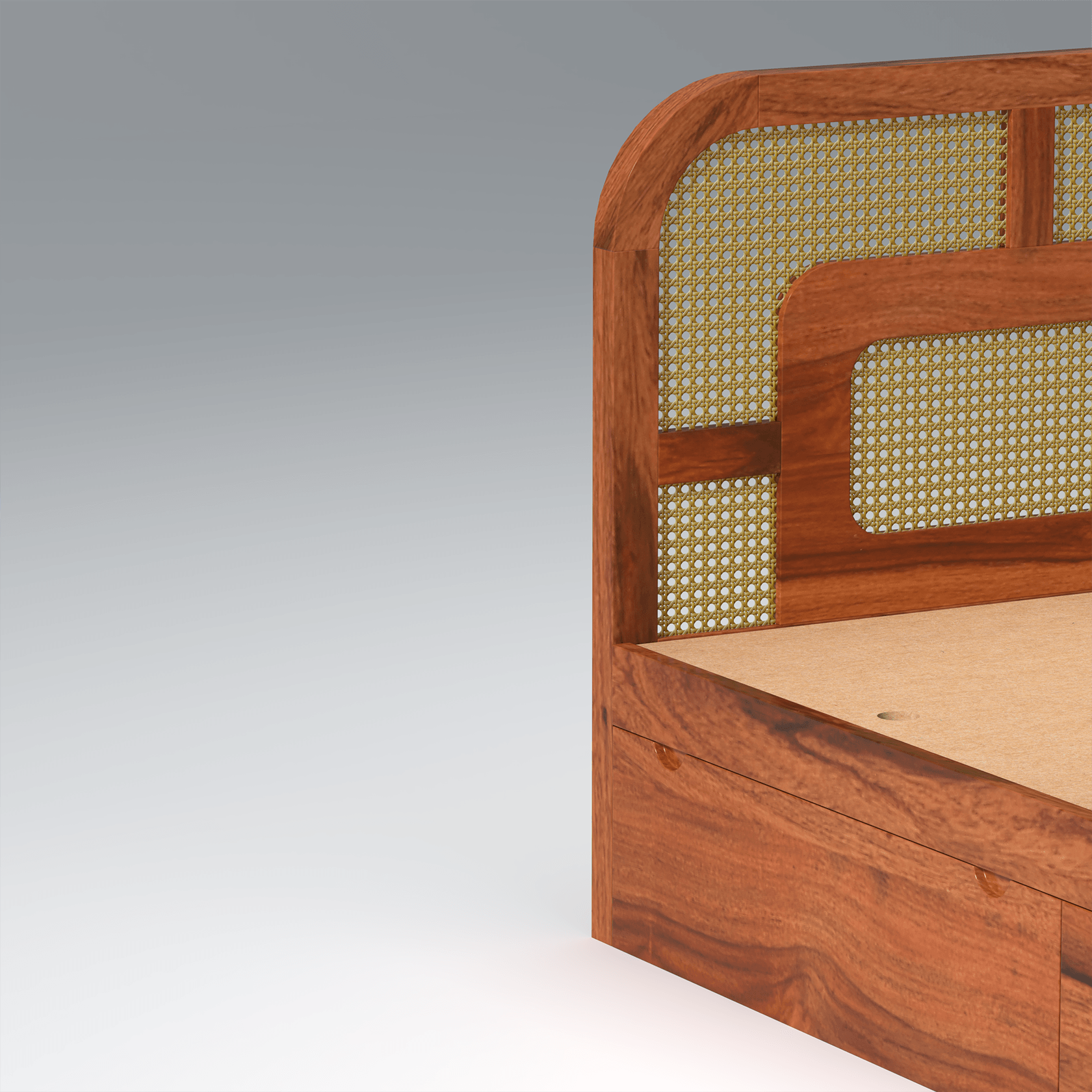 Zenitha Sheesham Wood Bed with Box Storage in Maharani Colour - Ouch Cart