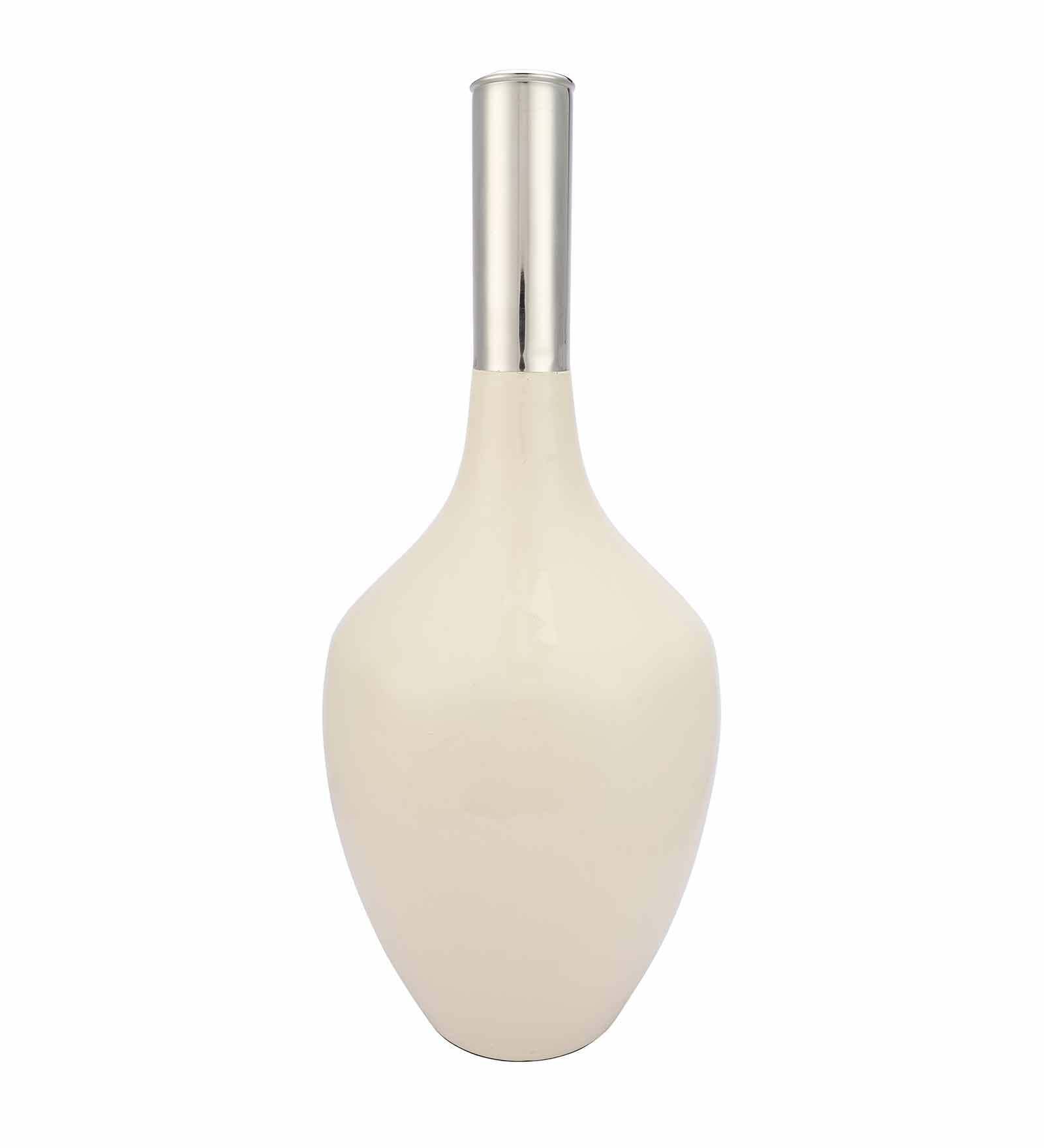 Deidra Fawn White Brass Table Vase,