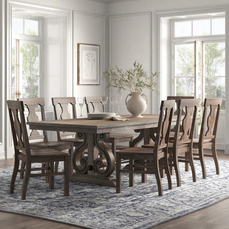 9 - Piece Extendable Trestle Dining Set - Ouch Cart