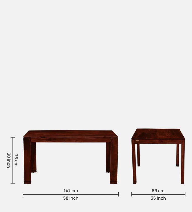 Sheesham Wood 6 Seater Dining Set In Honey Oak Finish With Bench - Ouch Cart
