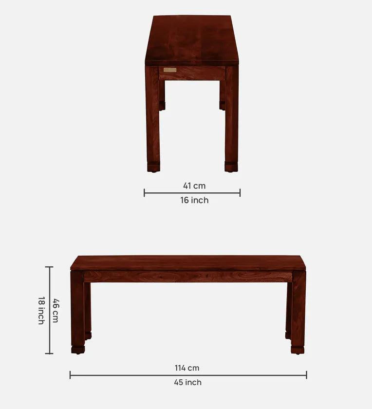 Sheesham Wood 6 Seater Dining Set In Honey Oak Finish With Bench - Ouch Cart