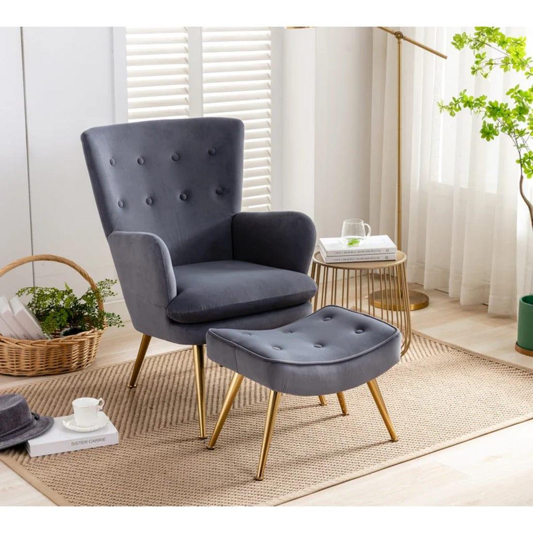 wilbar accent chair with ottoman - Ouch Cart