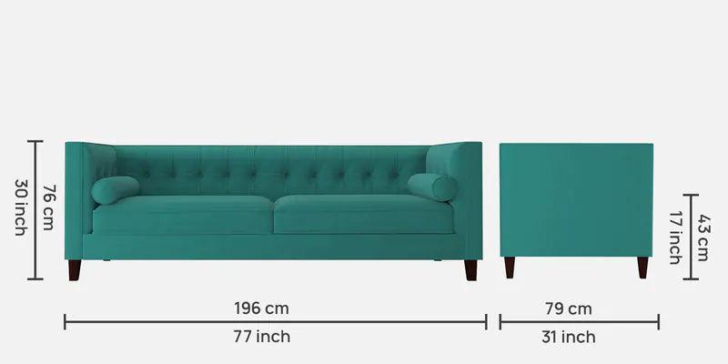 Velvet 3 Seater Sofa In Turqoise - Ouch Cart