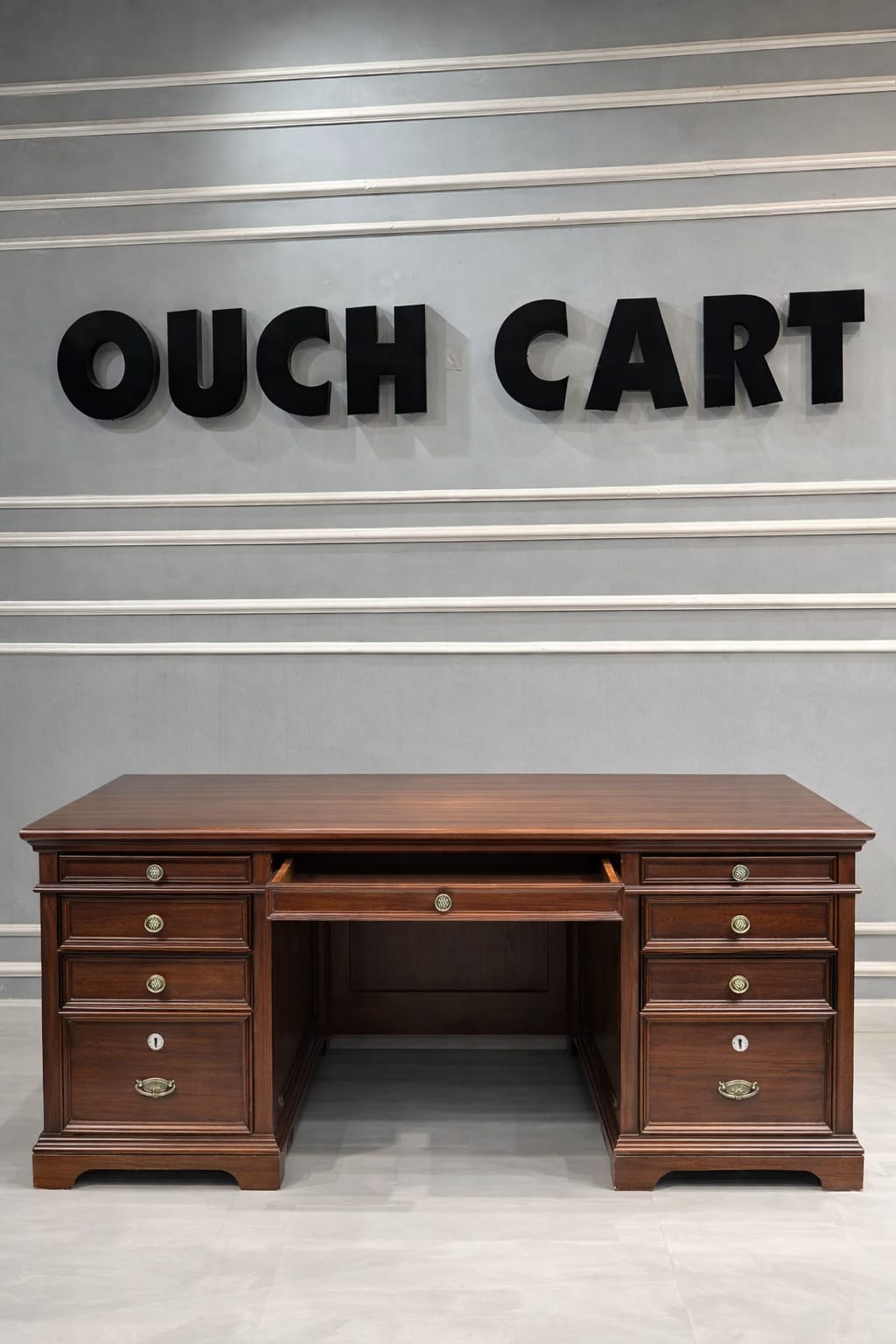 Classic Wooden Executive Office Table with Storage Drawers | Premium Work Desk OUCH CART