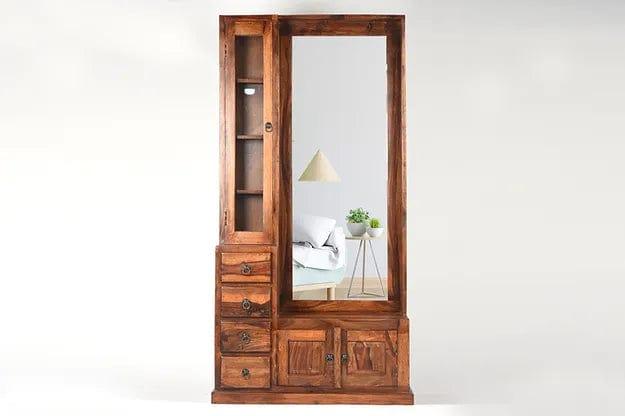 Chitrangi Sheesham Wood Dressing Table With Drawer And Cabinet - Ouch Cart