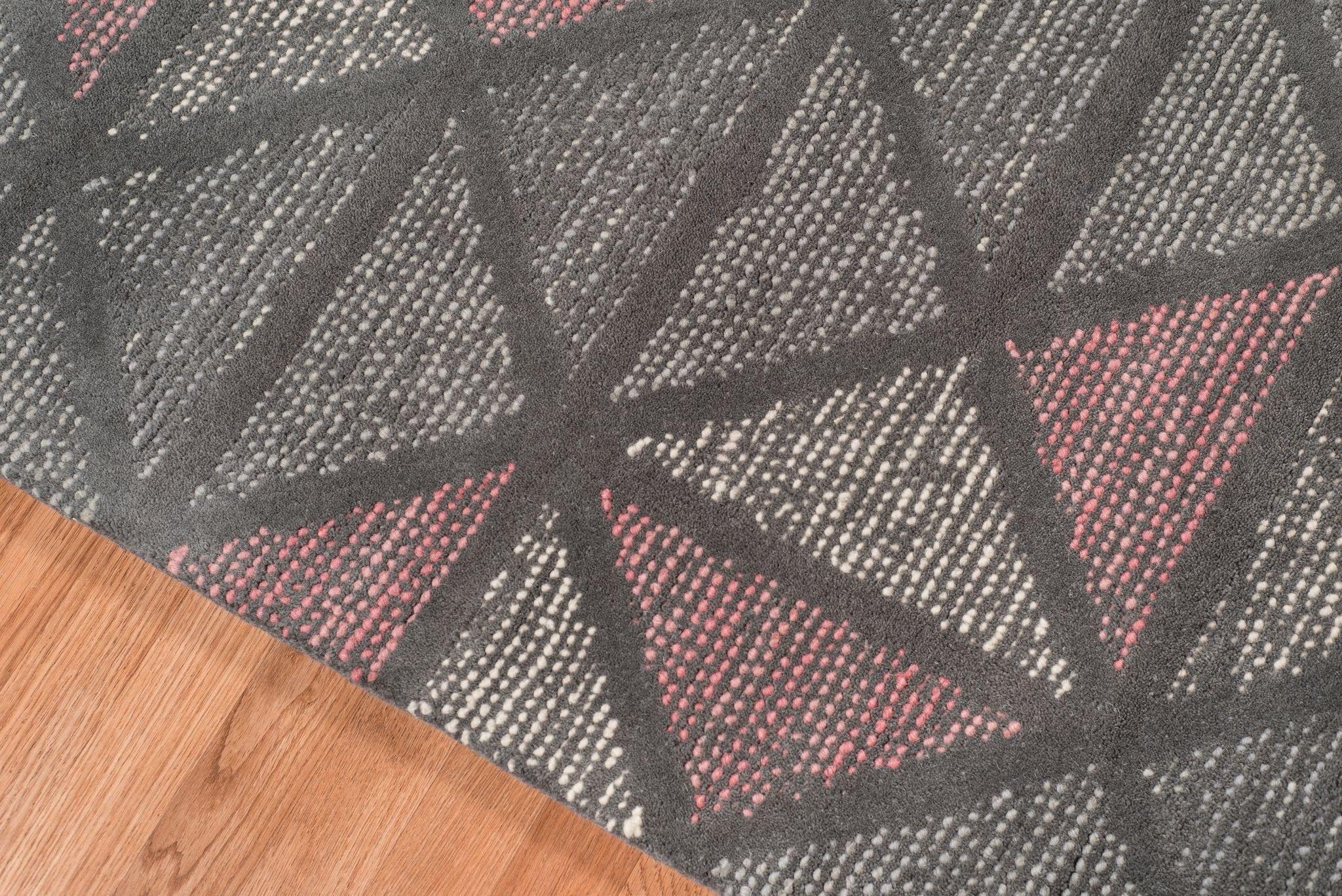 Peach Wool Vector 4x6 Feet Hand-Tufted Carpet - Rug - Ouch Cart