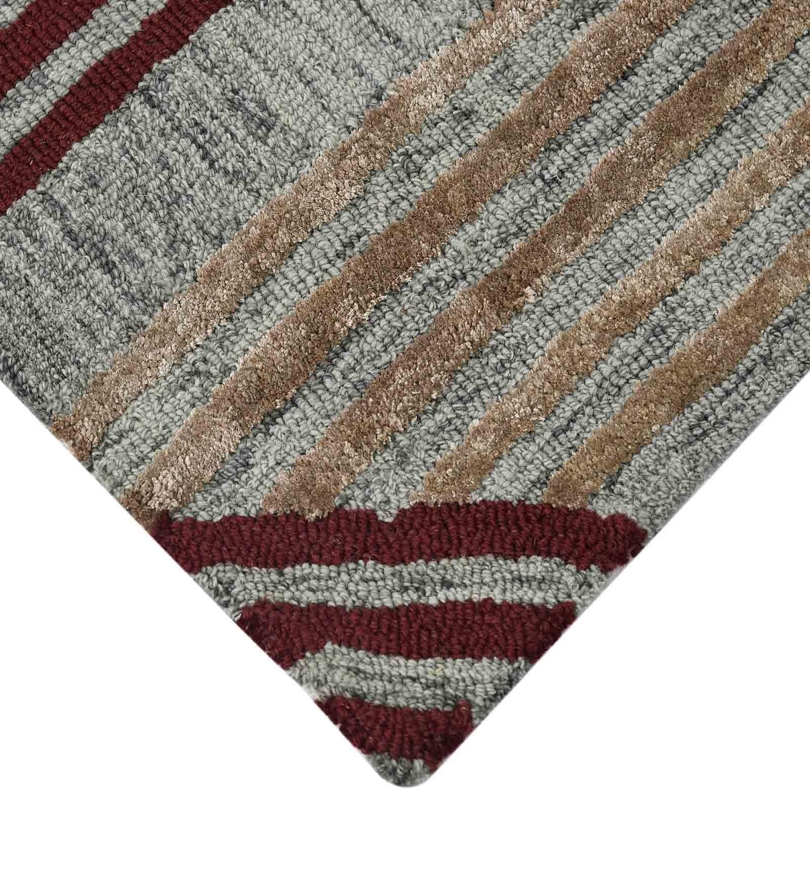 GRAPHITE Wool & Viscose Canyan 4x6 Feet Hand-Tufted Carpet - Rug - Ouch Cart