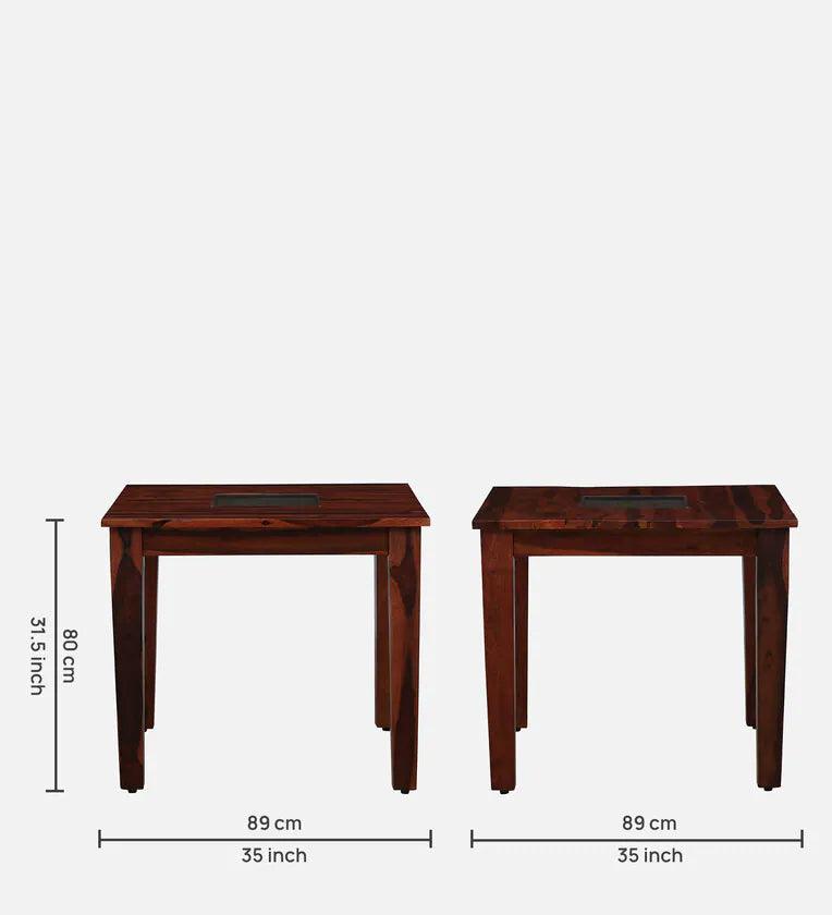 Sheesham Wood 4 Seater Dinning Set in Scratch Resistant Honey Oak Finish - Ouch Cart