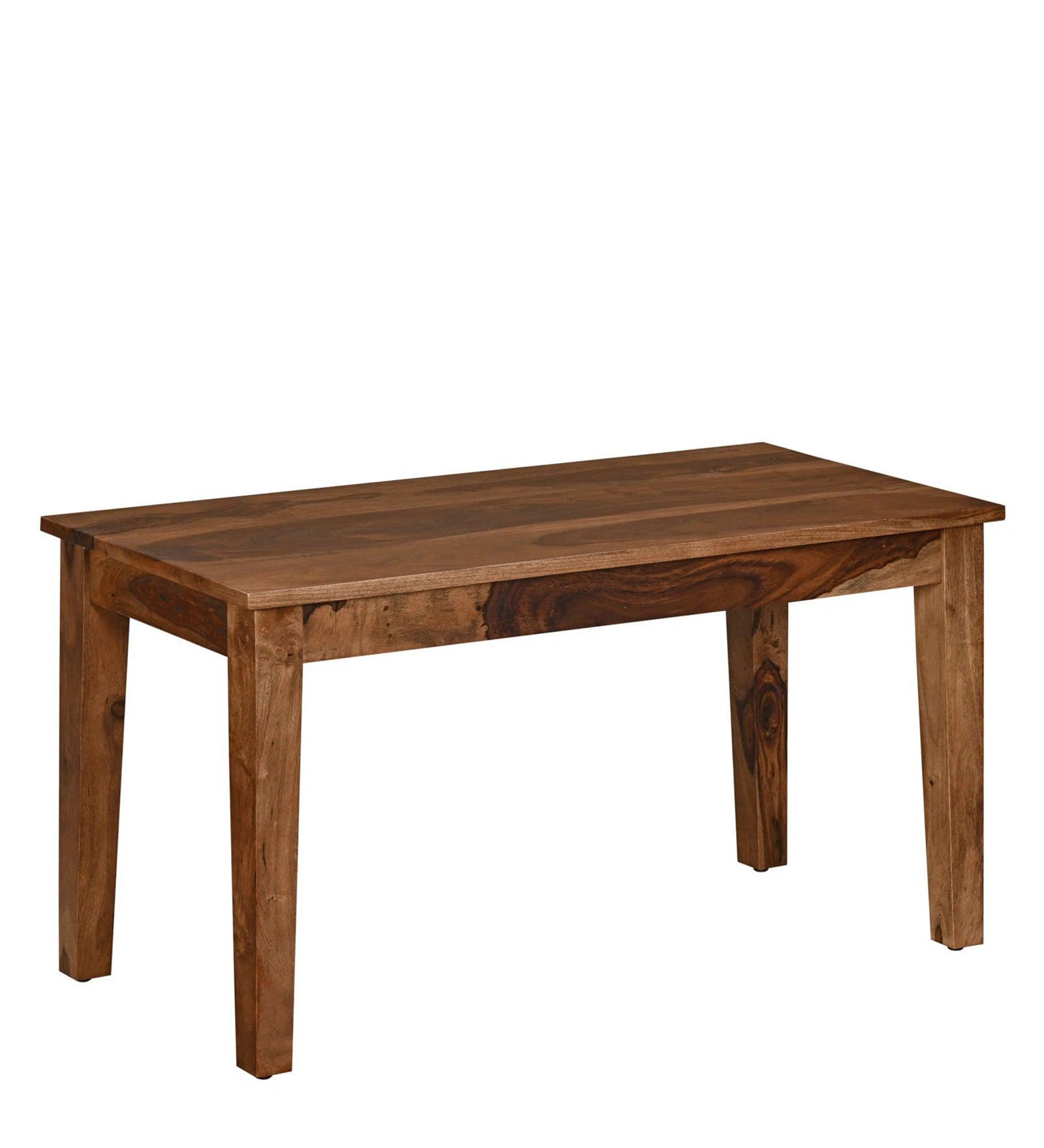 Sheesham Wood 4 Seater Dining Set in Walnut Finish with Bench - Ouch Cart