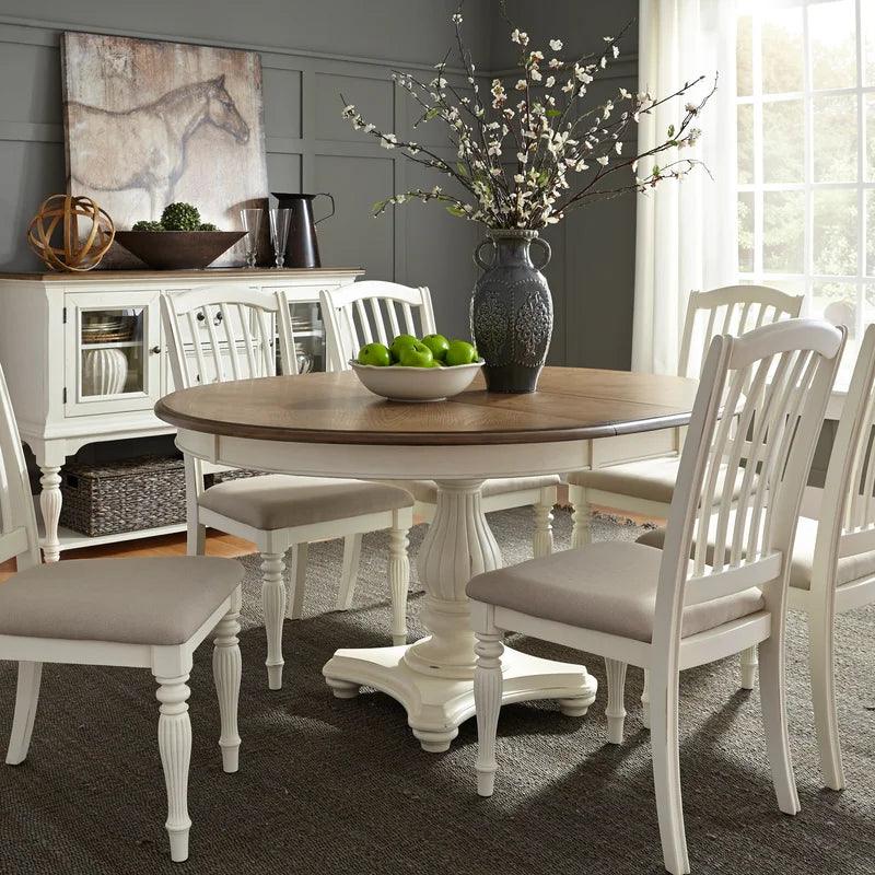 7 - Piece Extendable Pedestal Dining Set - Ouch Cart