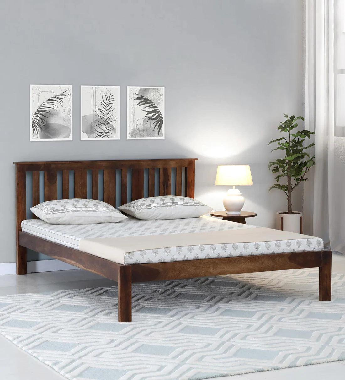 Sheesham Wood King Size Bed In Provincial Teak Finish - Ouch Cart