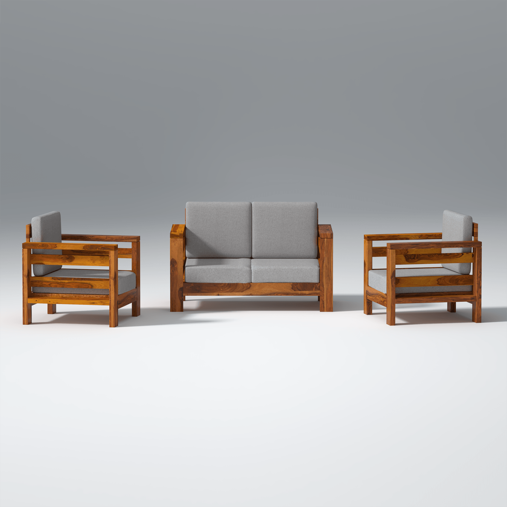 Eirini Elegance Sheesham Wood sofa In Light Honey Color - Ouch Cart