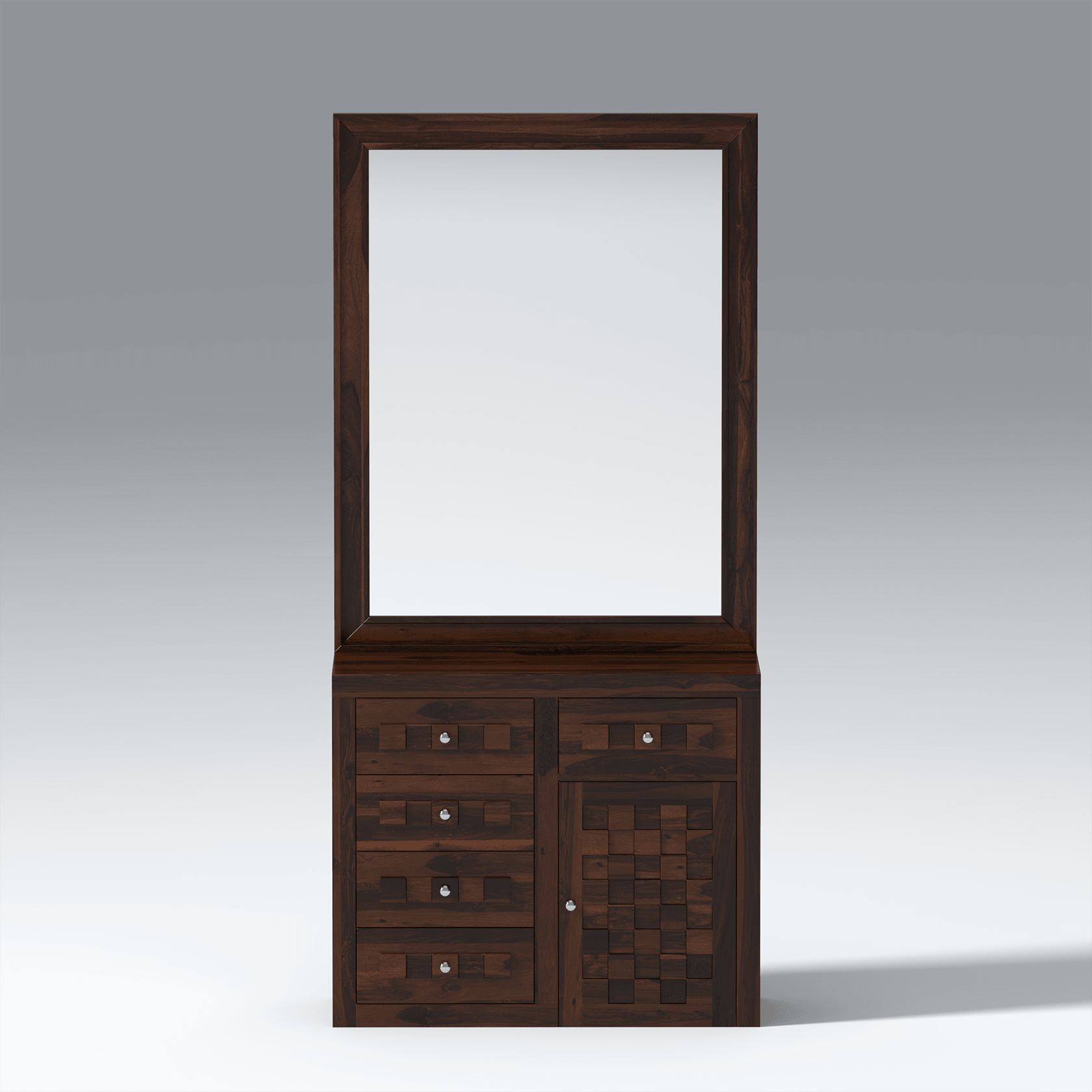 Eleca Sheesham Wood Dressing Table in Walnut color - Ouch Cart
