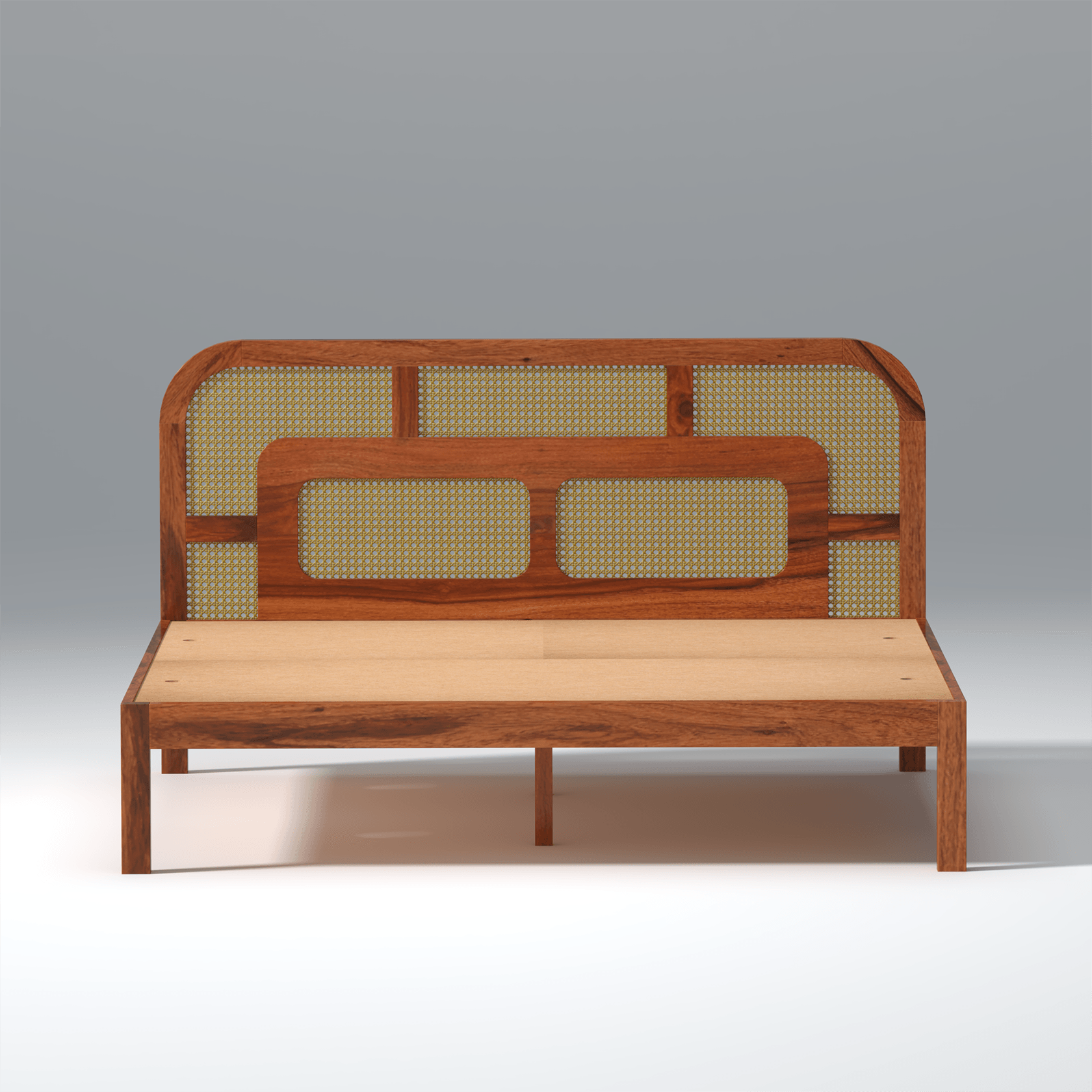 Zenitha Sheesham Wood Bed Without Storage in Maharani Colour - Ouch Cart