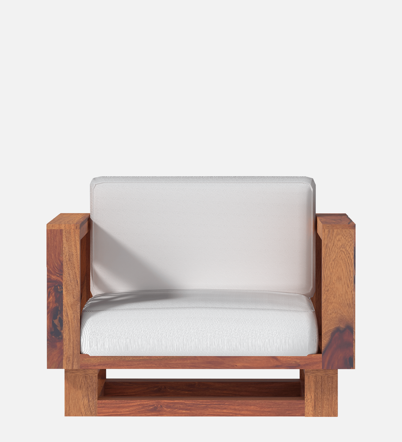 Cushy lounger Sheesham Wood Sofa In Reddish Walnut - Ouch Cart