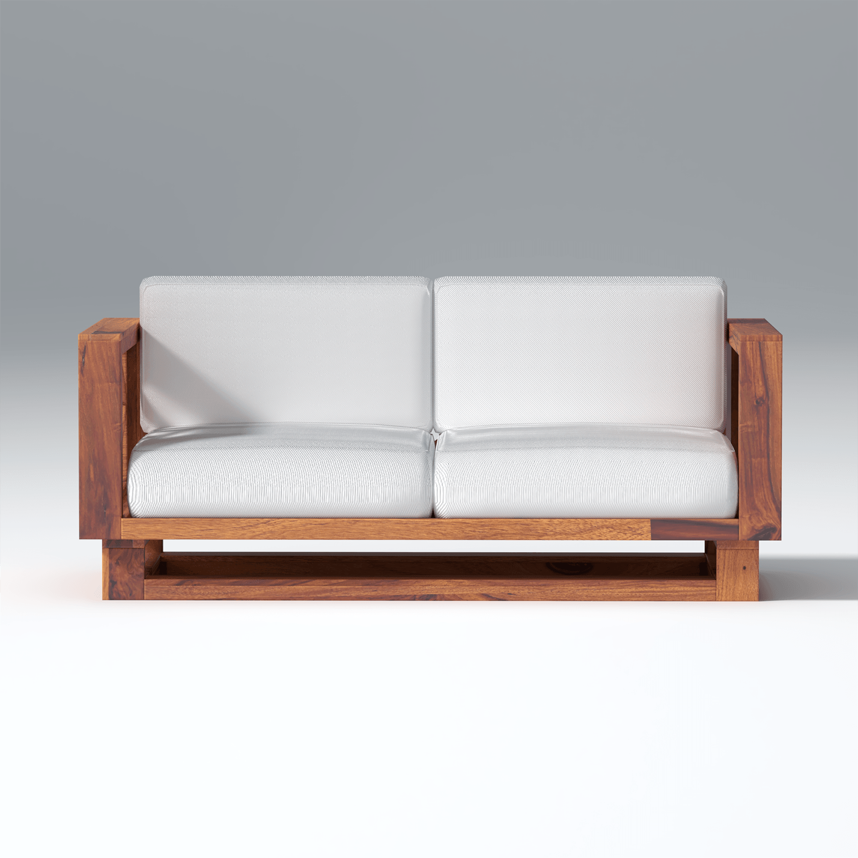 Cushy lounger Sheesham Wood Sofa In Reddish Walnut - Ouch Cart