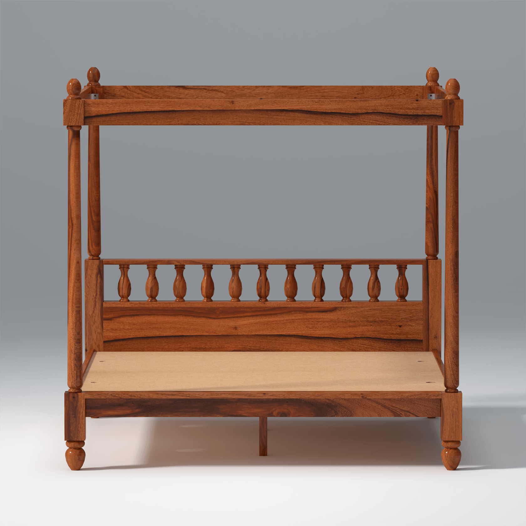 Dreamer Sheesham Wood Bed without Storage in Maharani Color - Ouch Cart