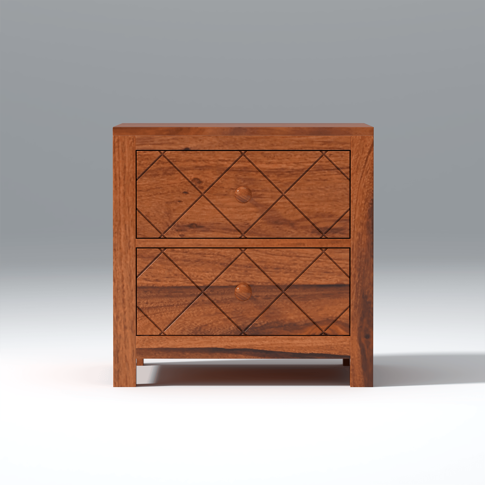 Lofted Sheesham Wood Bedside In Maharani color - Ouch Cart