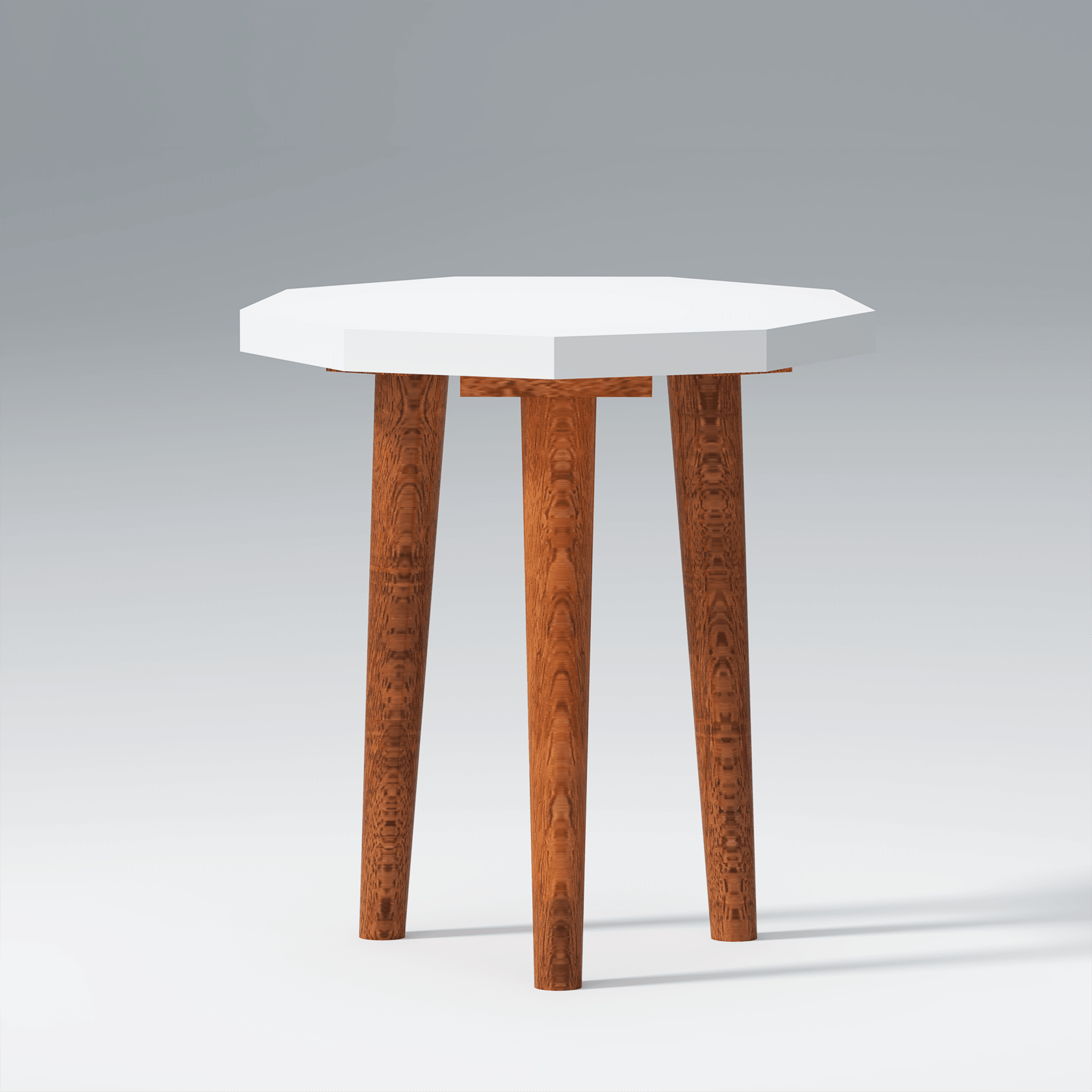Pineleaf Mango wood and MDF Side Stool In White and Natural - Ouch Cart