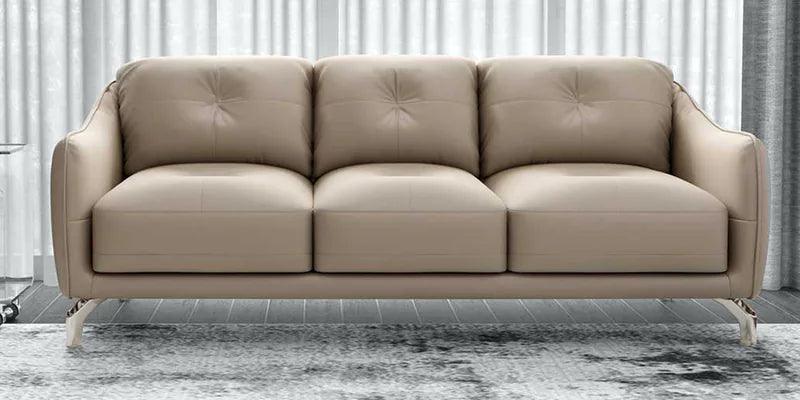 Leather 3 Seater Sofa in Brown Colour - Ouch Cart