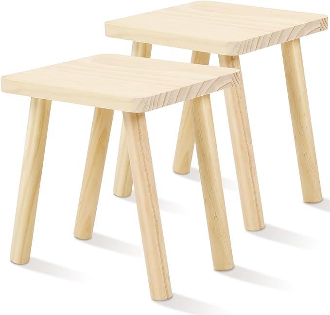 Children's Stool Matched with Sensory Table, Sturdy Kids Stool Chair Multi Purpose Sitting Stool for Toddler Playroom Bathroom Daycare Home School, Square - Ouch Cart