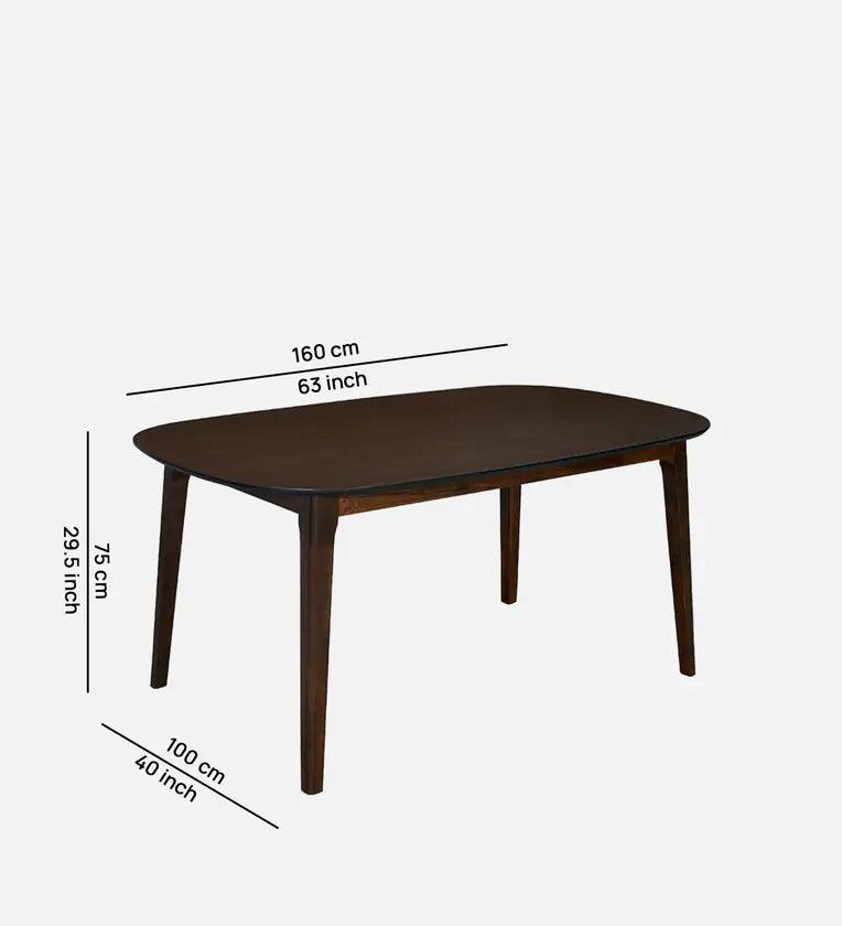 6 Seater Dinning Table In Brown Finish - Ouch Cart