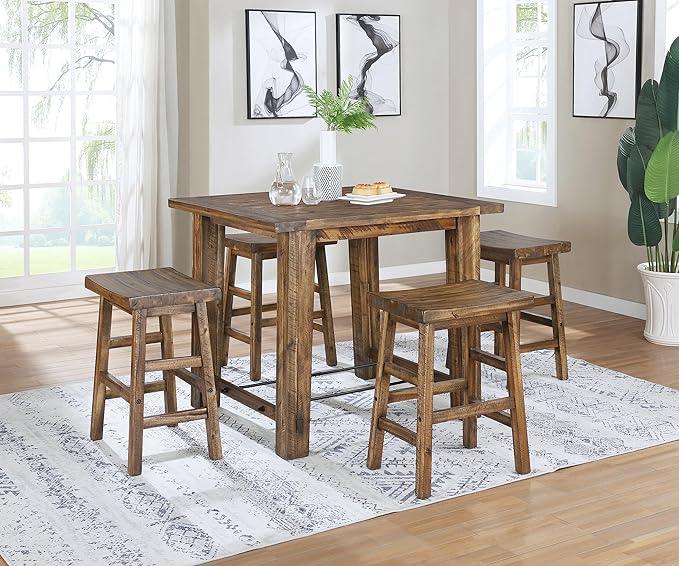 Furniture Durango 20" H Industrial Wood Dining Stool - Ouch Cart