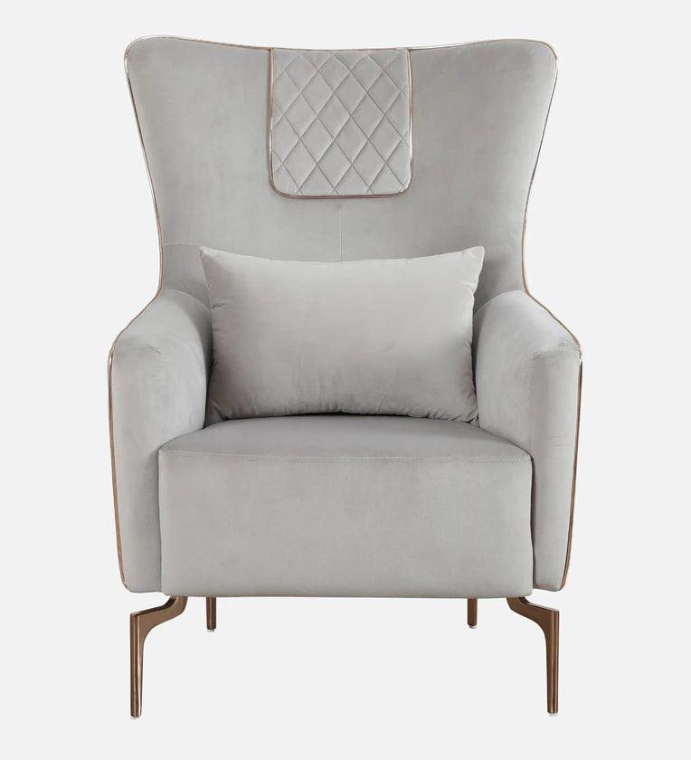 Velvet 1 Seater Sofa In Peach Colour - Ouch Cart | Armchair | Wingchair