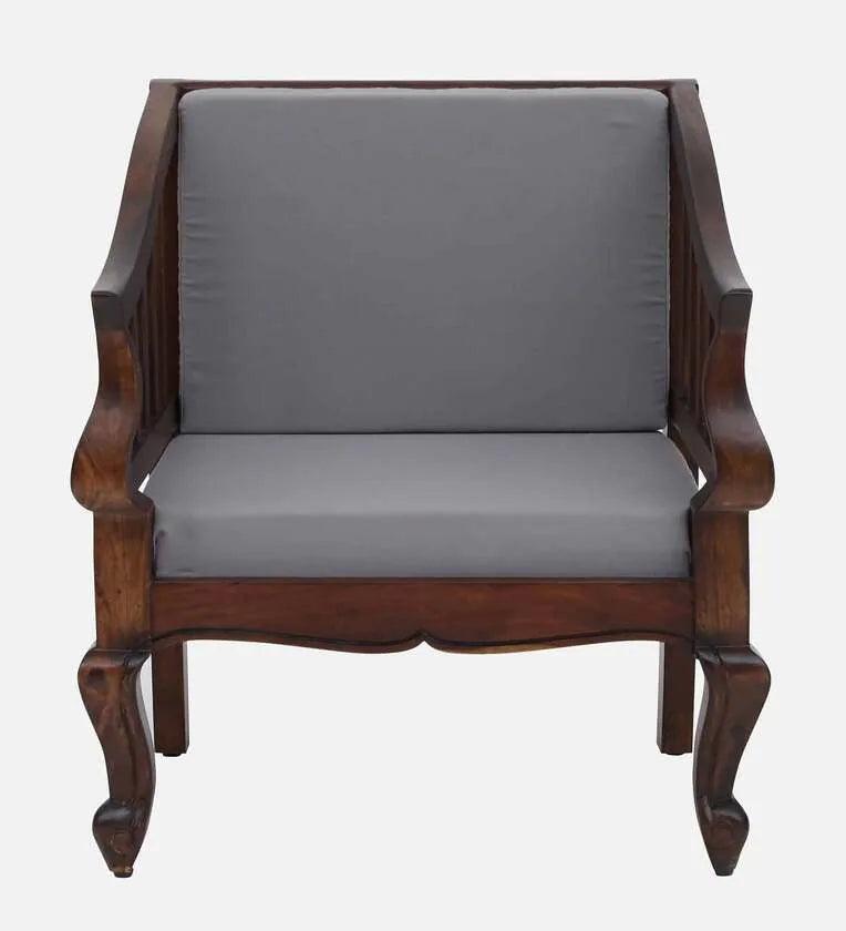 Sheesham Wood 1 Seater Sofa In Scratch Resistant Provincial Teak Finish - Ouch Cart