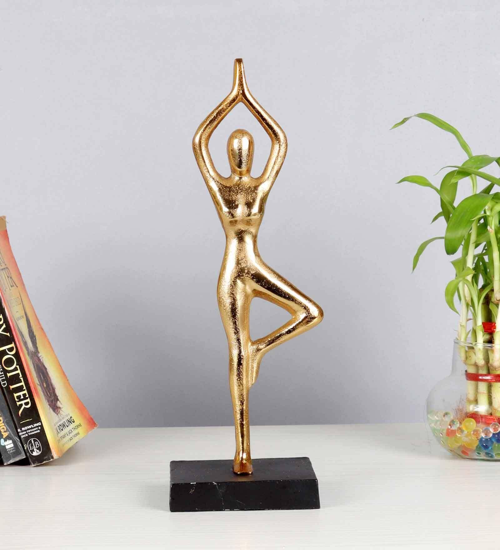 Golden Yoga Girl aluminium Table Accent, - Ouch Cart