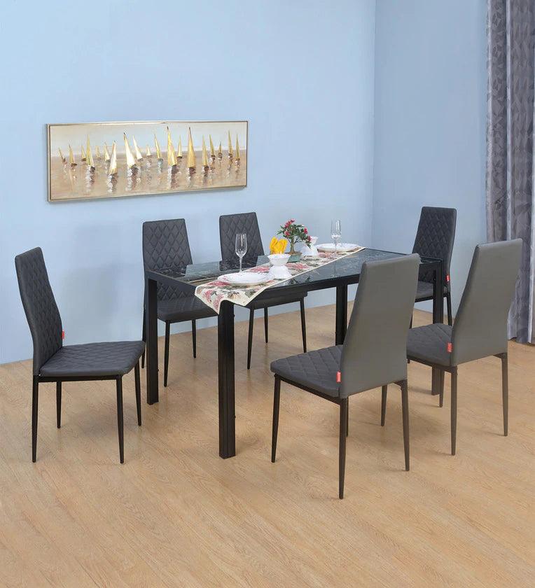 Solid Wood 6 Seater Dining Set In Oak Finish With Bench - Ouch Cart